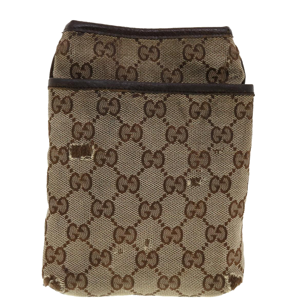 GUCCI GG Canvas Web Sherry Line Shoulder Bag Beige Green Red 141863 Auth ki2891 - Picture 2 of 16